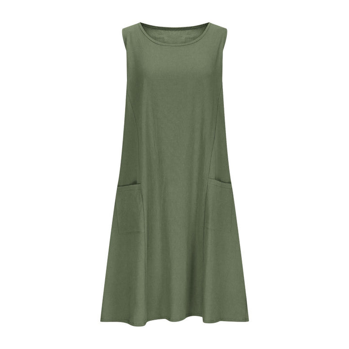 Women's Casual Sleeveless Dress with Double Pockets Lune London
