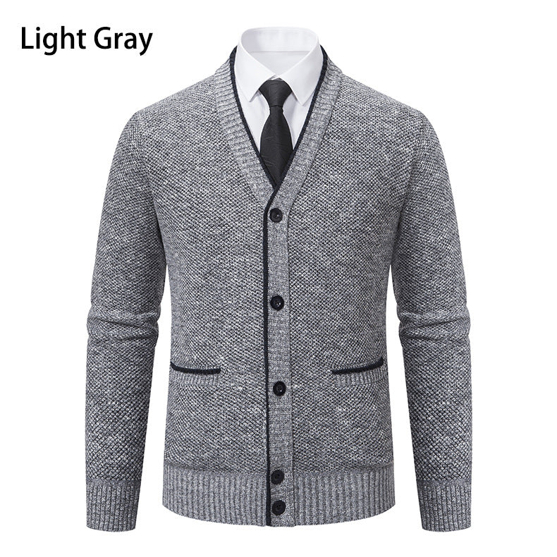 Knit jacket for men with V-neck and elegant details Lune London