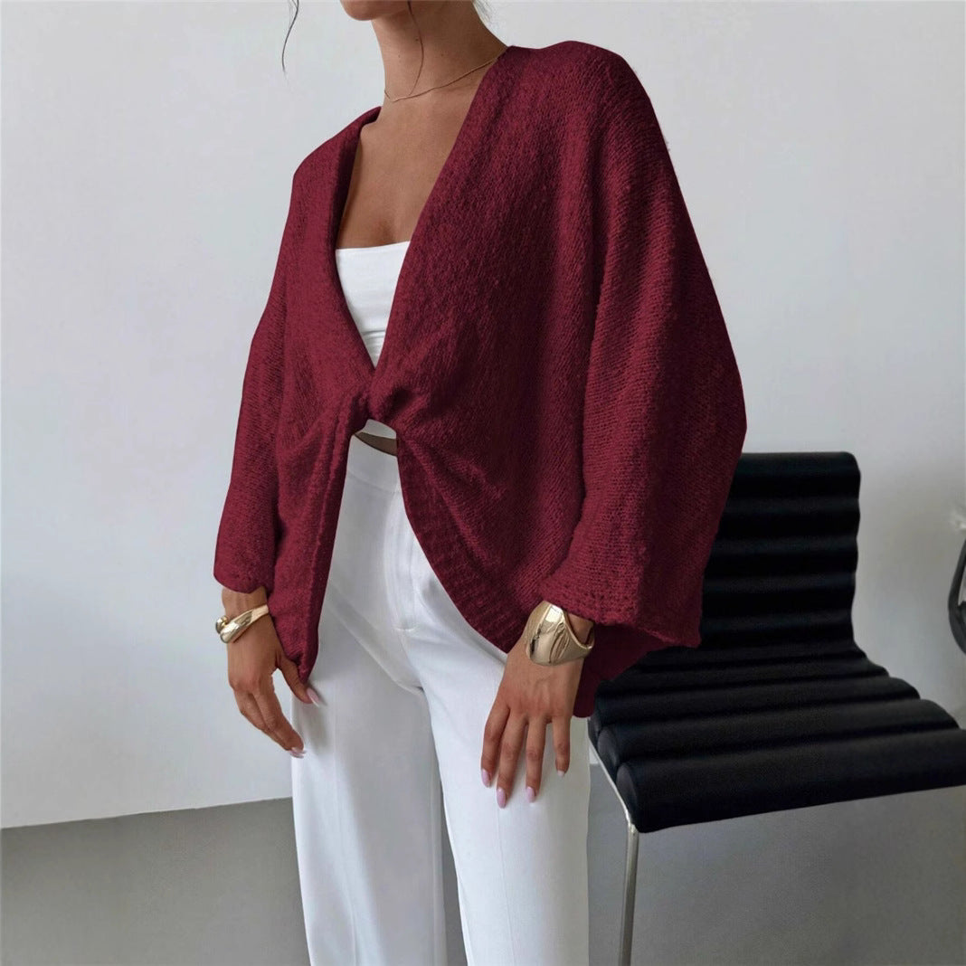 Casual roll-up jacket for women with large sleeves and textured fabric Lune London