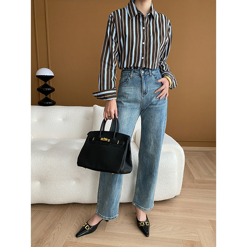 Women's Classic Blouse with Striped Design and Modern Cut Chic & Stil