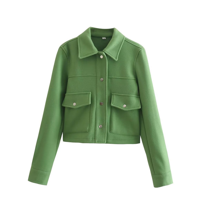 Short jacket for women made of high-quality material with practical chest pockets Lune London