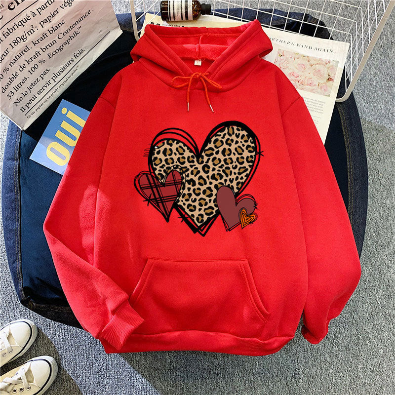 Ladies hoodie with playful heart pattern Chic & Stil