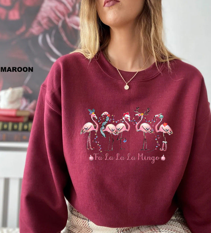 Sweatshirt pour femmes avec motif flamant rose original et coupe décontractée Chic & Stil