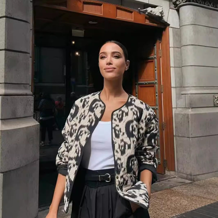 Urban women's lined bomber jacket with unique pattern Lune London