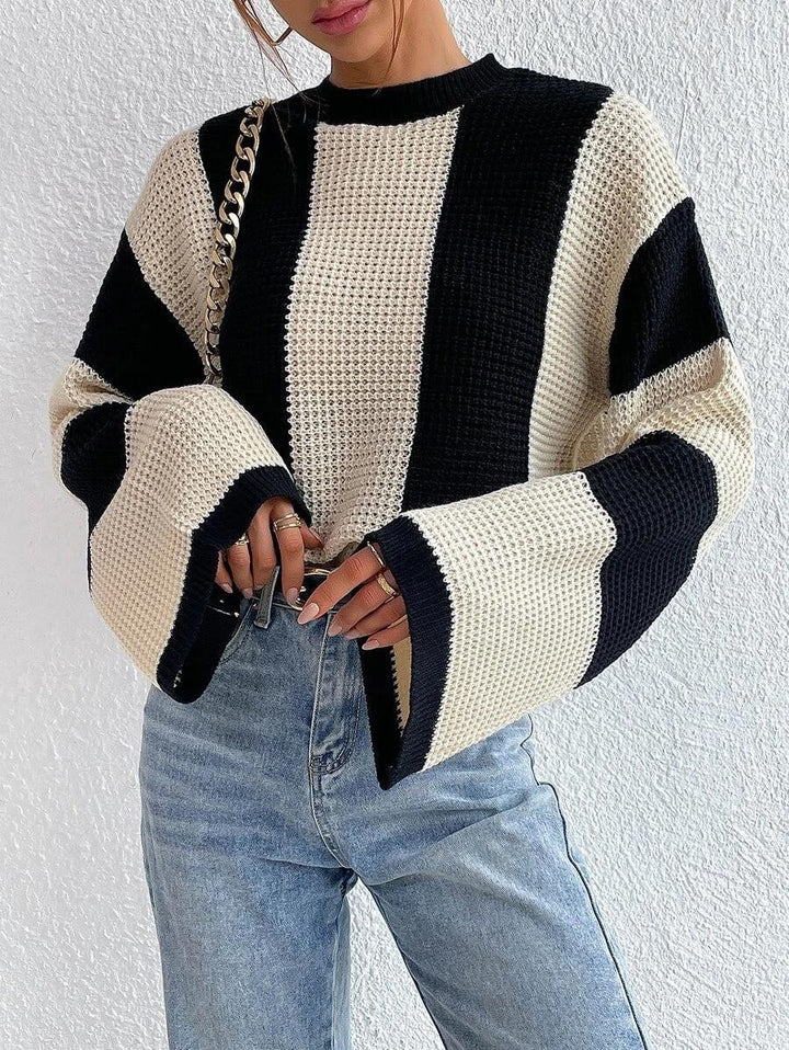 Women's trendy knit sweater with wide sleeves and unique texture Chic and Style