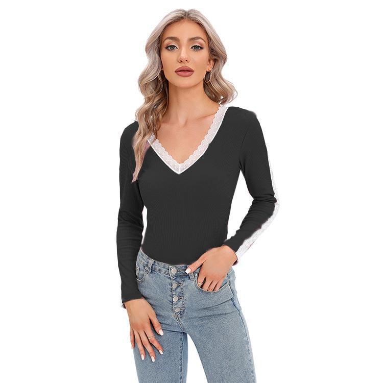 Women Long Sleeve Bodysuit with Lace Back Lune London