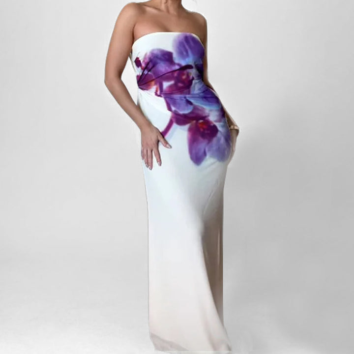 Robe à manches longues pour femmes avec un design floral raffiné Chic & Stil