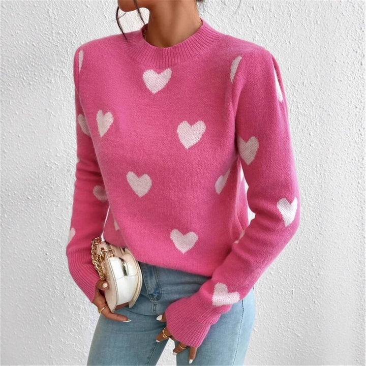 Ladies comfortable sweater with heart pattern Lune London