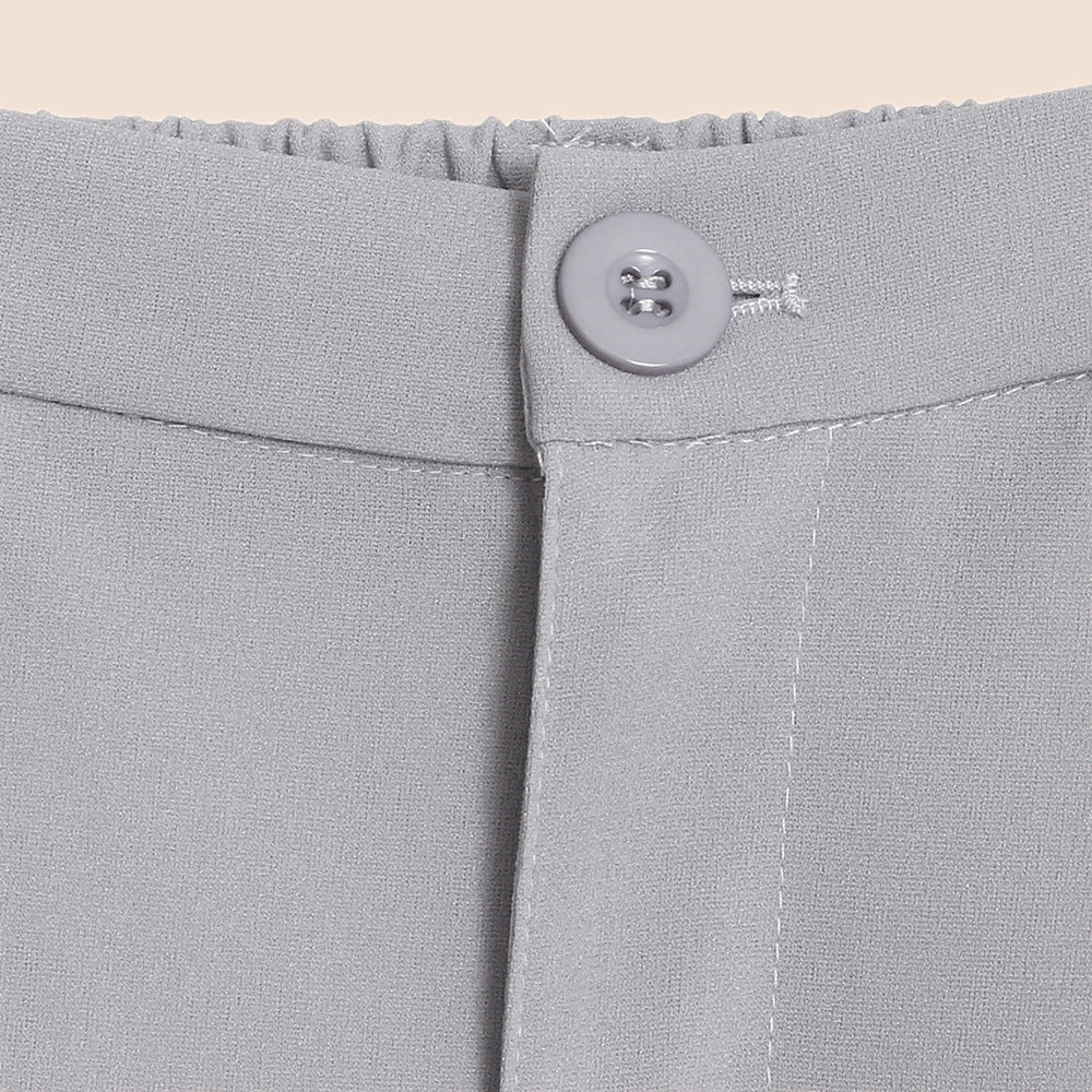 Women's Elegant Chino Pants with Pleats and High Pockets