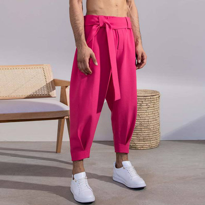 Lune London elegant leisure pants for men with tie belt and wide cut