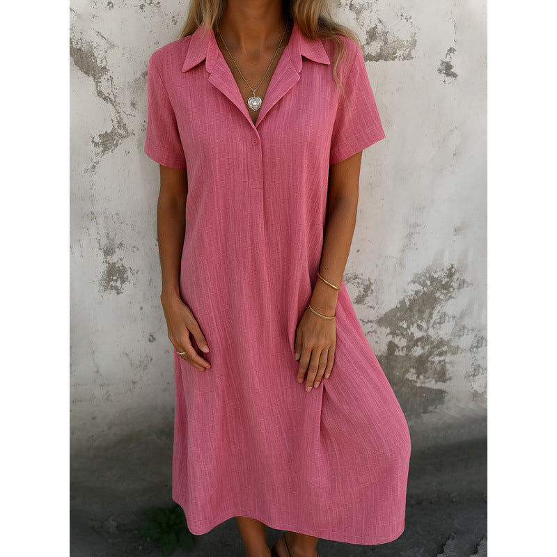 Casual shirt dress for women with short sleeves and button details Lune London
