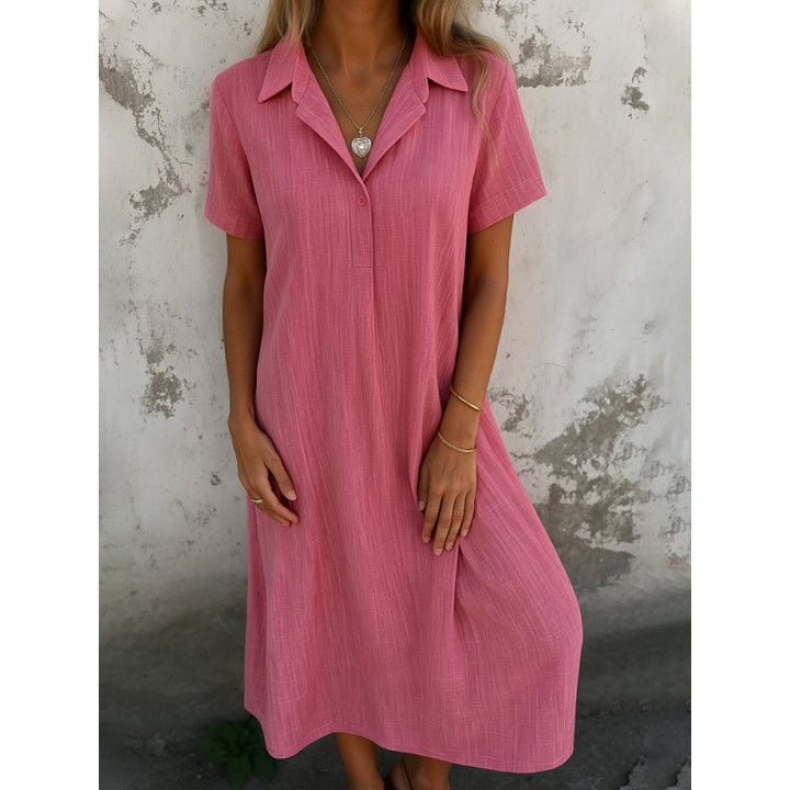 Casual shirt dress for women with short sleeves and button details Lune London