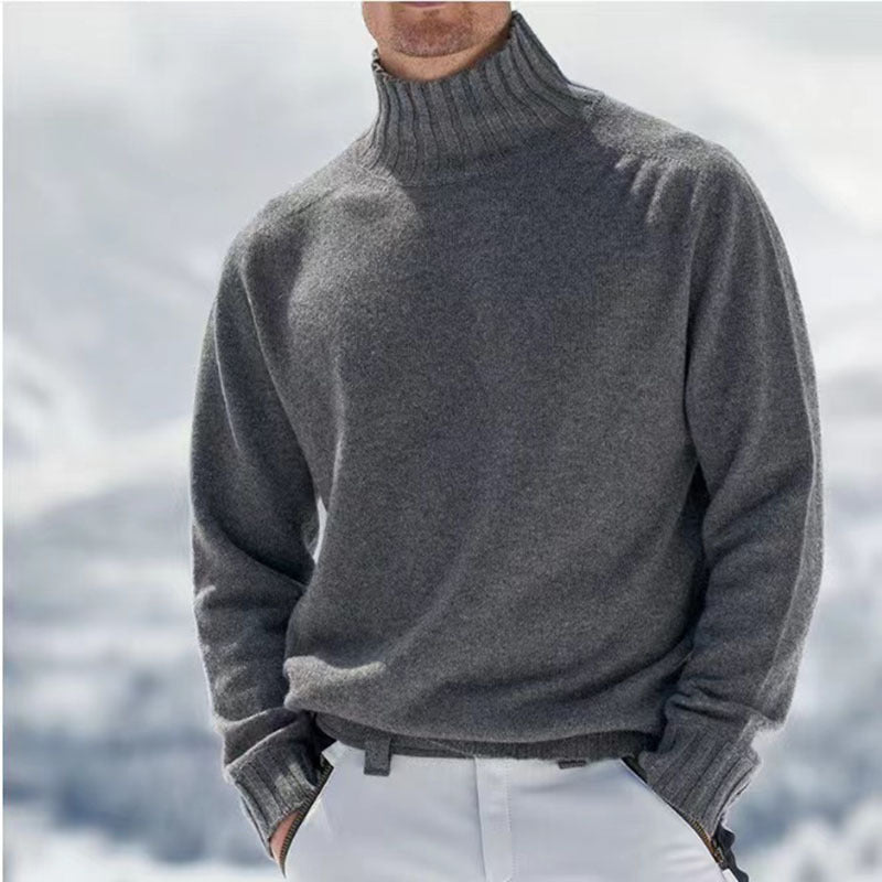 Men's Turtleneck Sweater Made Of High-Quality Wool with Textured Details Lune London