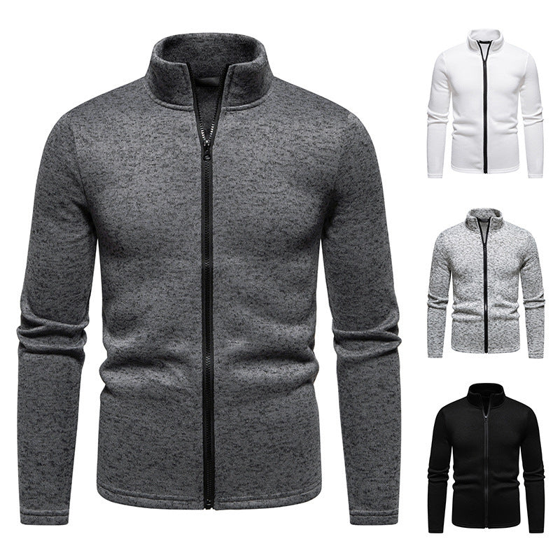 Men's fleece jacket with stand collar and full zip Lune London