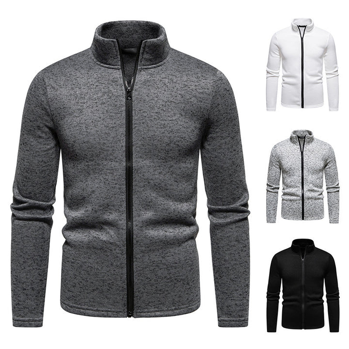 Men's fleece jacket with stand collar and full zip Lune London