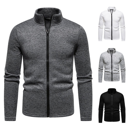Men's fleece jacket with stand collar and full zip Lune London