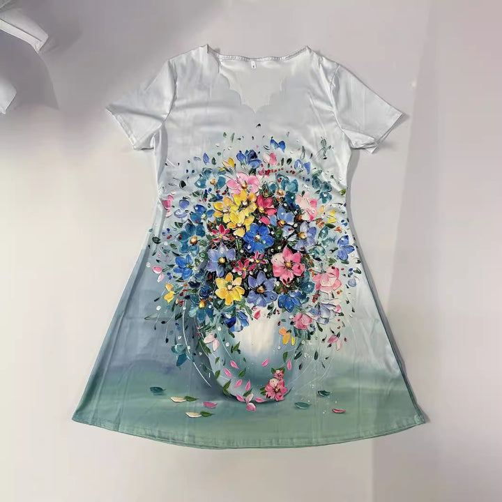 Lune London Floral Midi Dress with Ruffles for Women