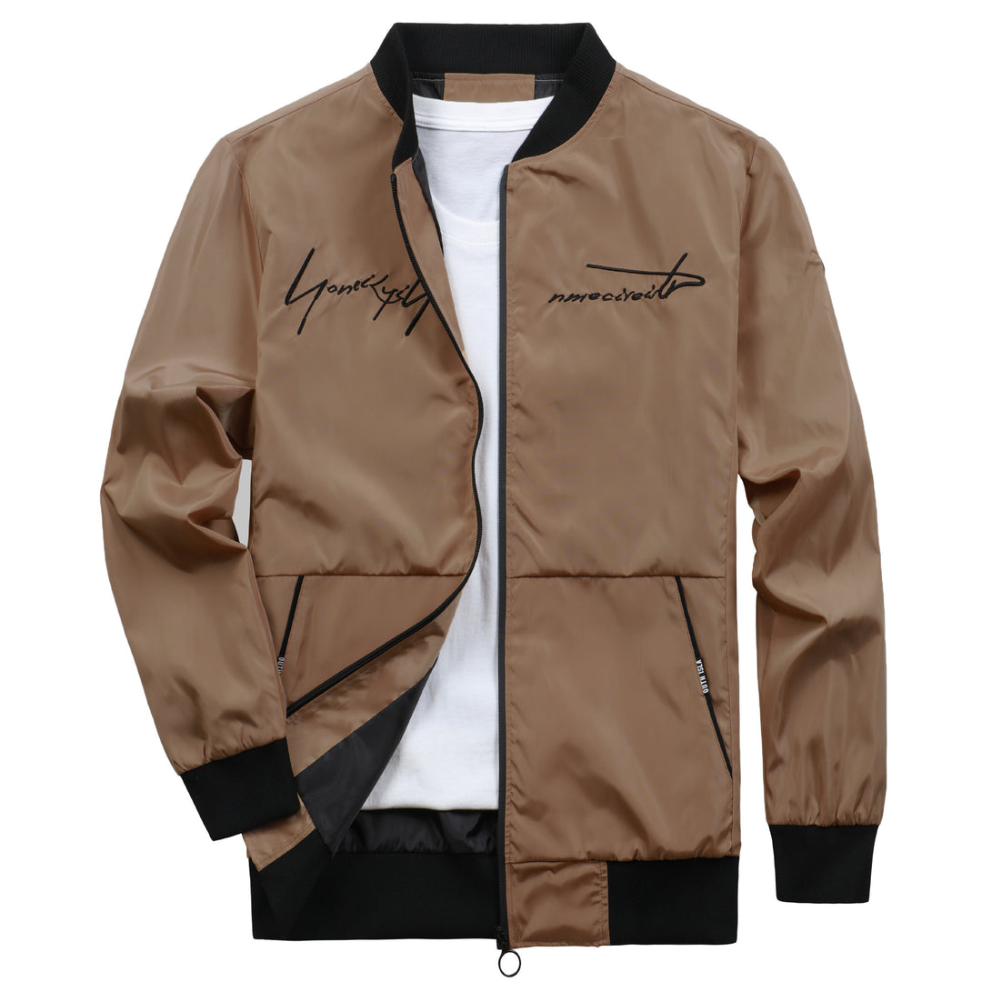 Trendy bomber jacket for men with elastic cuffs and practical zip pockets Lune London