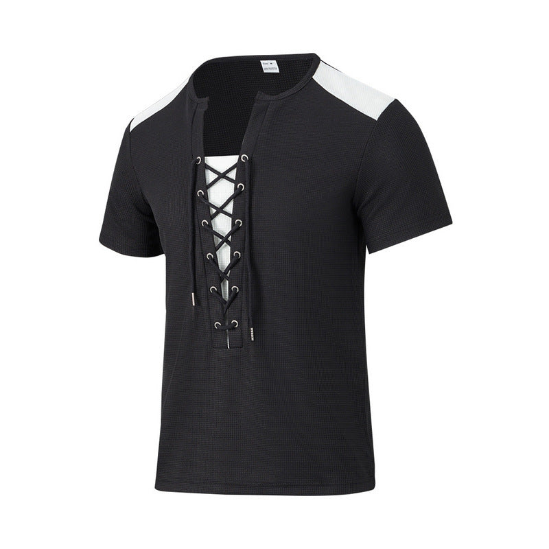 Short Sleeve Men's T-shirt with Innovative Lace Design Lune London