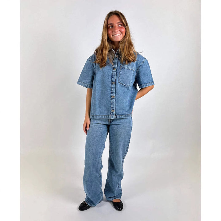 Women's denim shirt jacket in a casual oversized cut Lune London