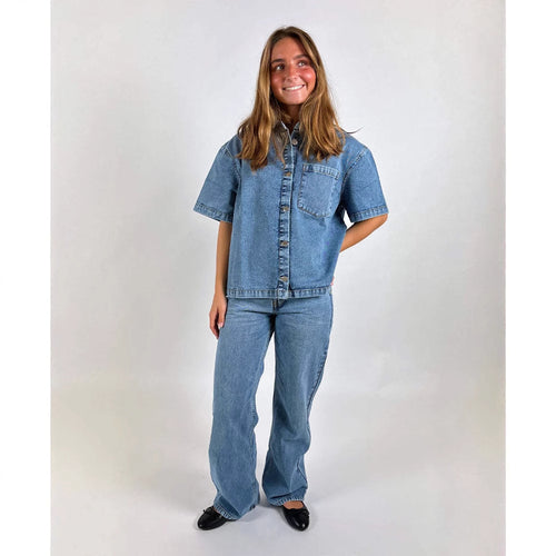 Women's denim shirt jacket in a casual oversized cut Lune London
