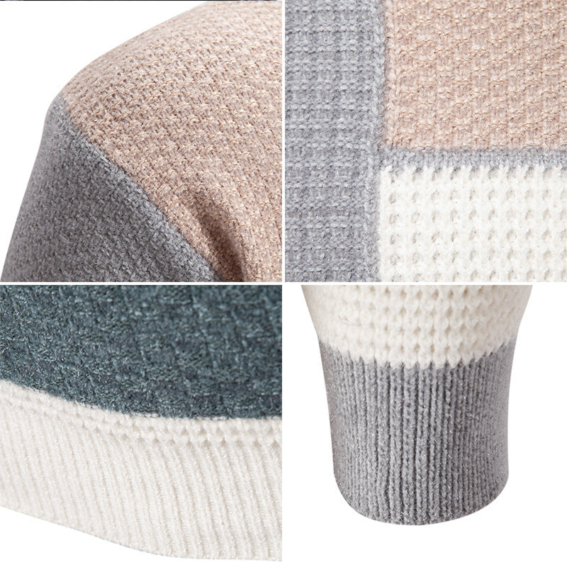 Modern sweater for men with textured color block design Lune London
