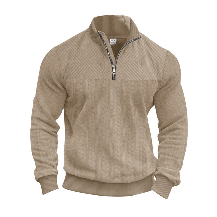 Structured sweater for men with half-zip Lune London
