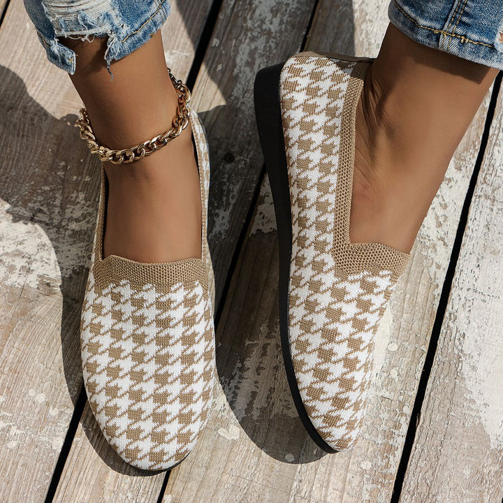 Women's Slip-On Sneakers with an innovative houndstooth pattern and a flexible insole Lune London