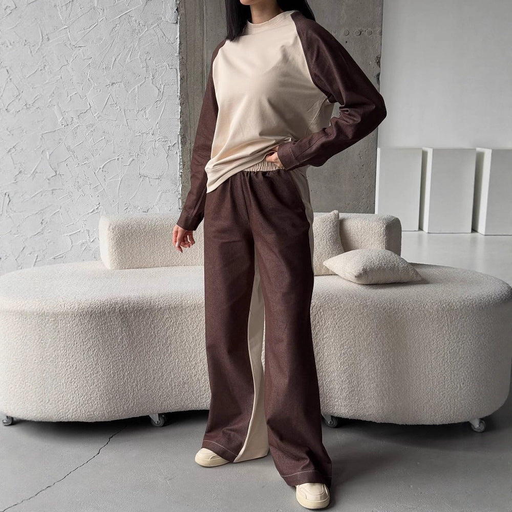 Sport leisure set for women with contrasting sleeves and soft materials Lune London