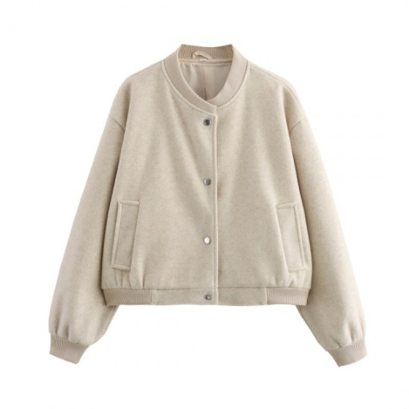 Casual bomber jacket for women in high-quality wool blend Lune London