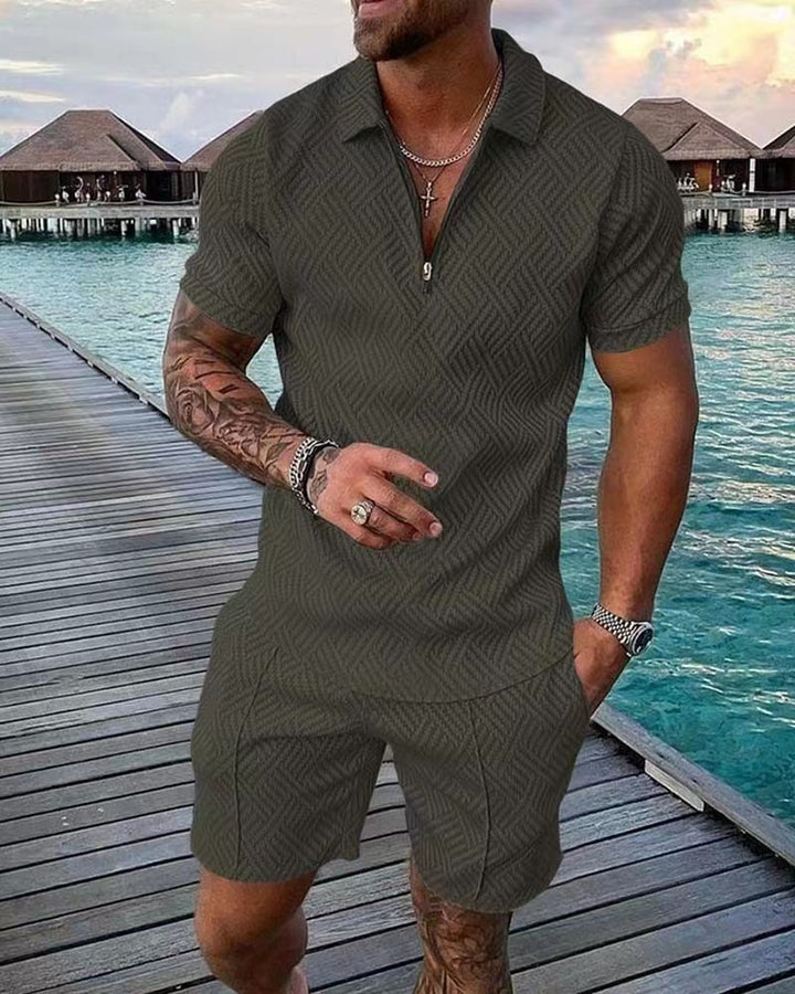 Trendy short jumpsuit for men with a textured design Lune London