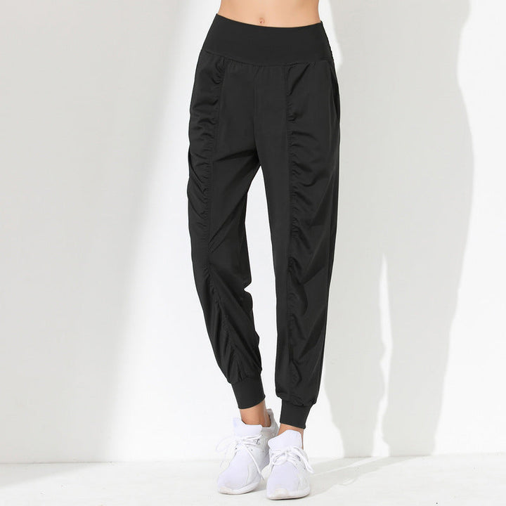 Women's Lightweight Sporty Jogging Pants with High Waist and Elastic Cuffs Lune London