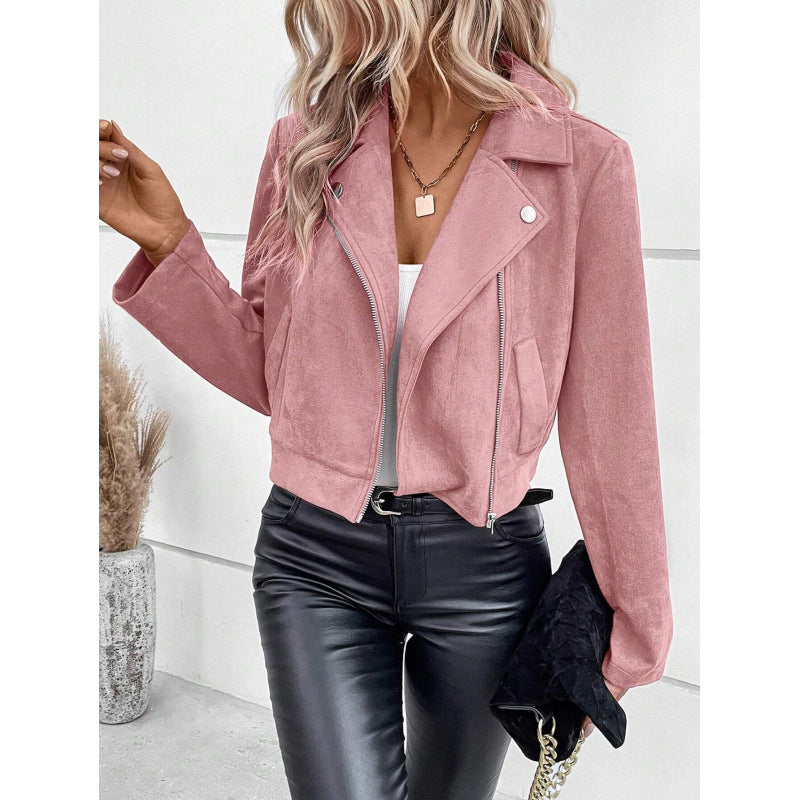 Veste courte en daim pour femmes Chic & Stil