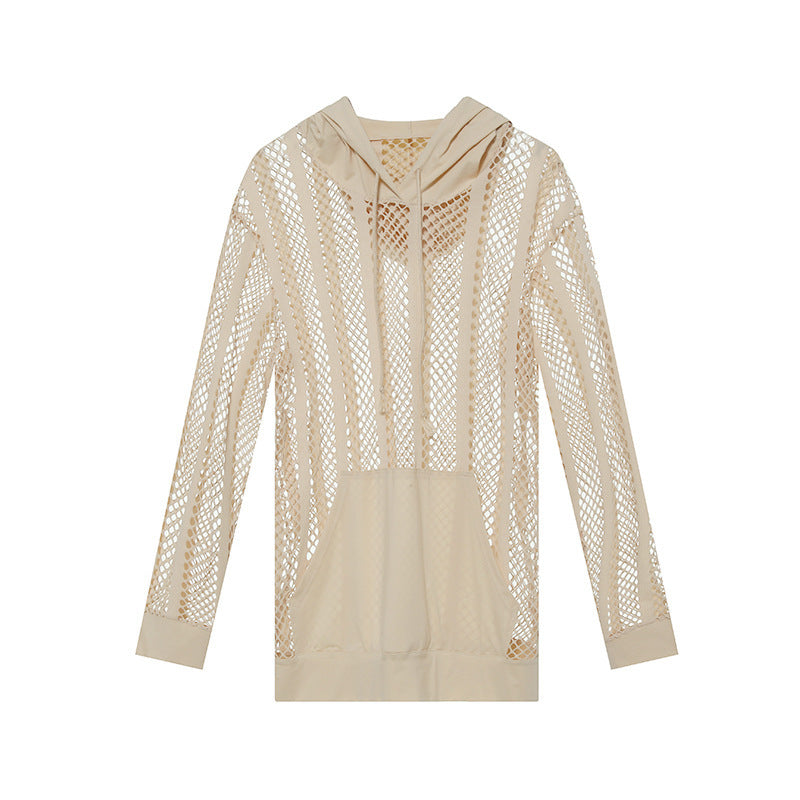 Sporty women's hoodie with breathable mesh from Lune London