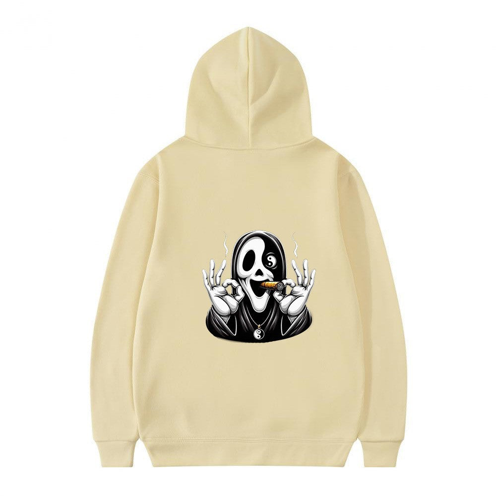 Women's hoodie with artistic skull print and casual fit Chic & Stil