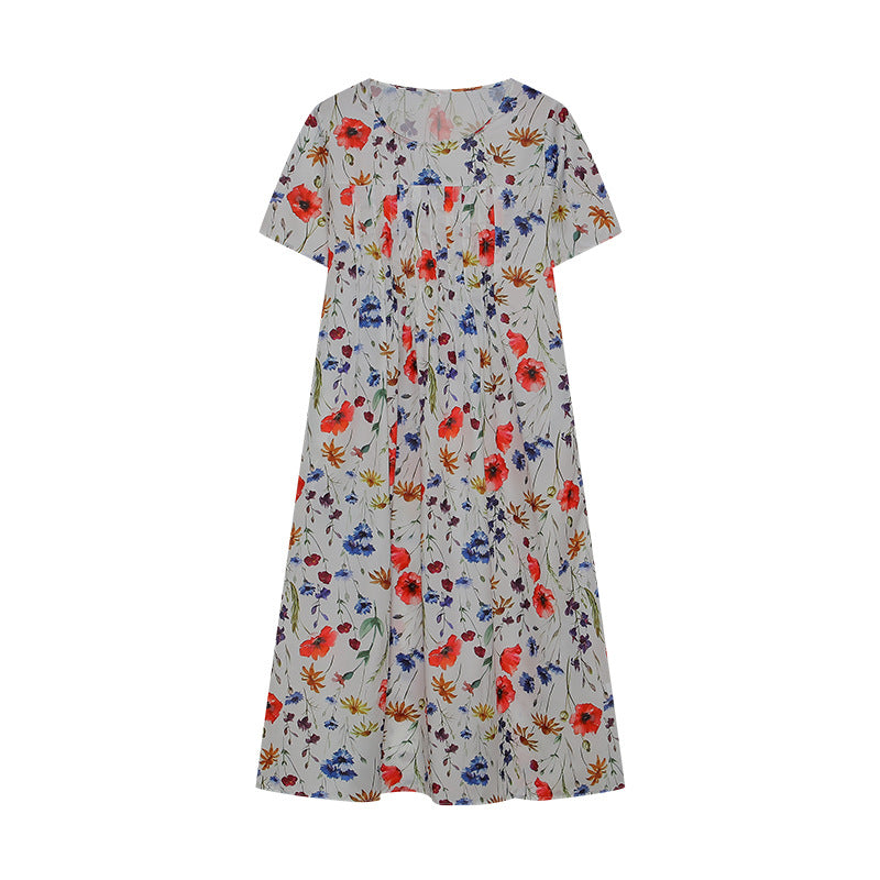 Maxi dress for women with a floral design and wide sleeves Lune London