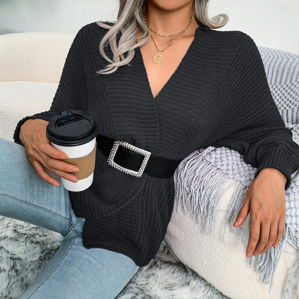 Casual knit cardigan for women with a deep V-neck and an oversized silhouette Lune London