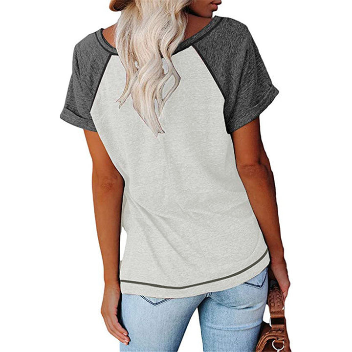 Women's raglan style T-shirt with decorative button details and relaxed fit Lune London
