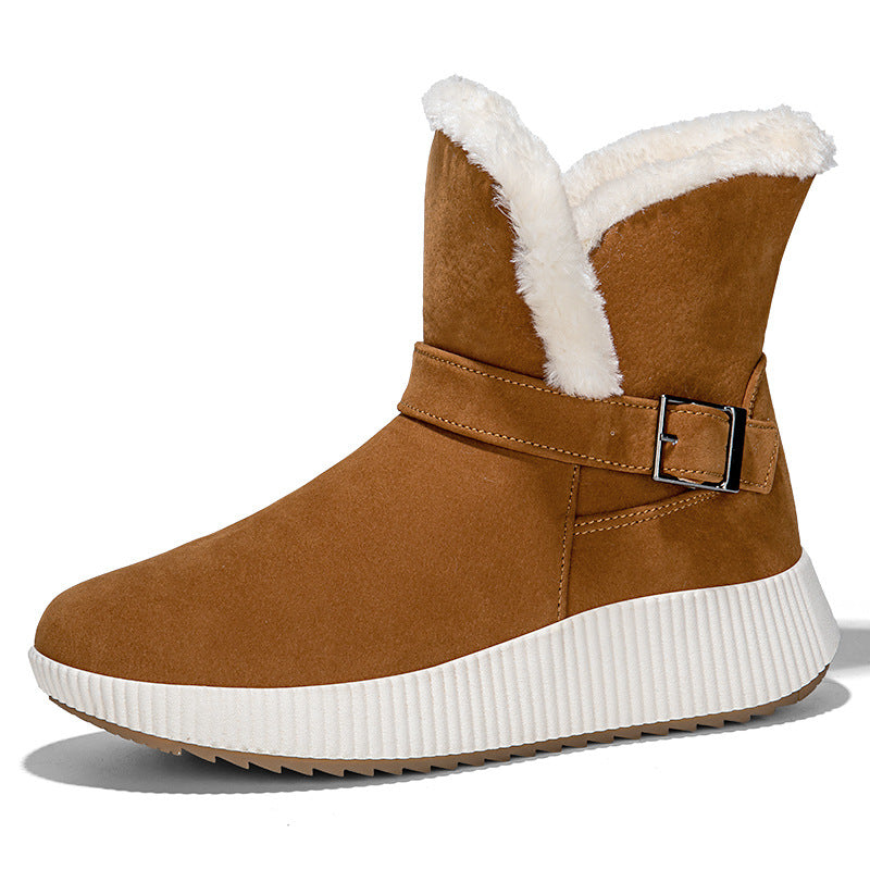 Women's winter boots lined with trendy buckle application and non-slip sole Lune London