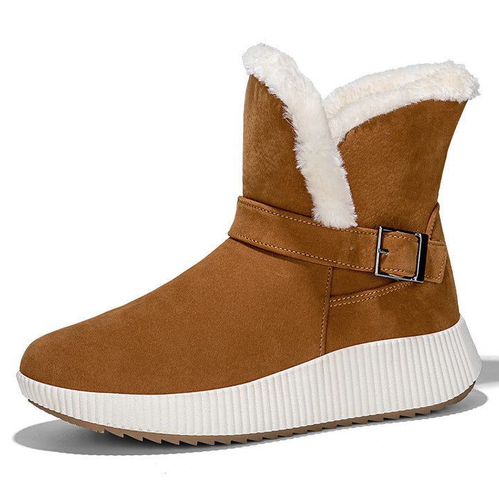 Women's winter boots lined with trendy buckle application and non-slip sole Lune London