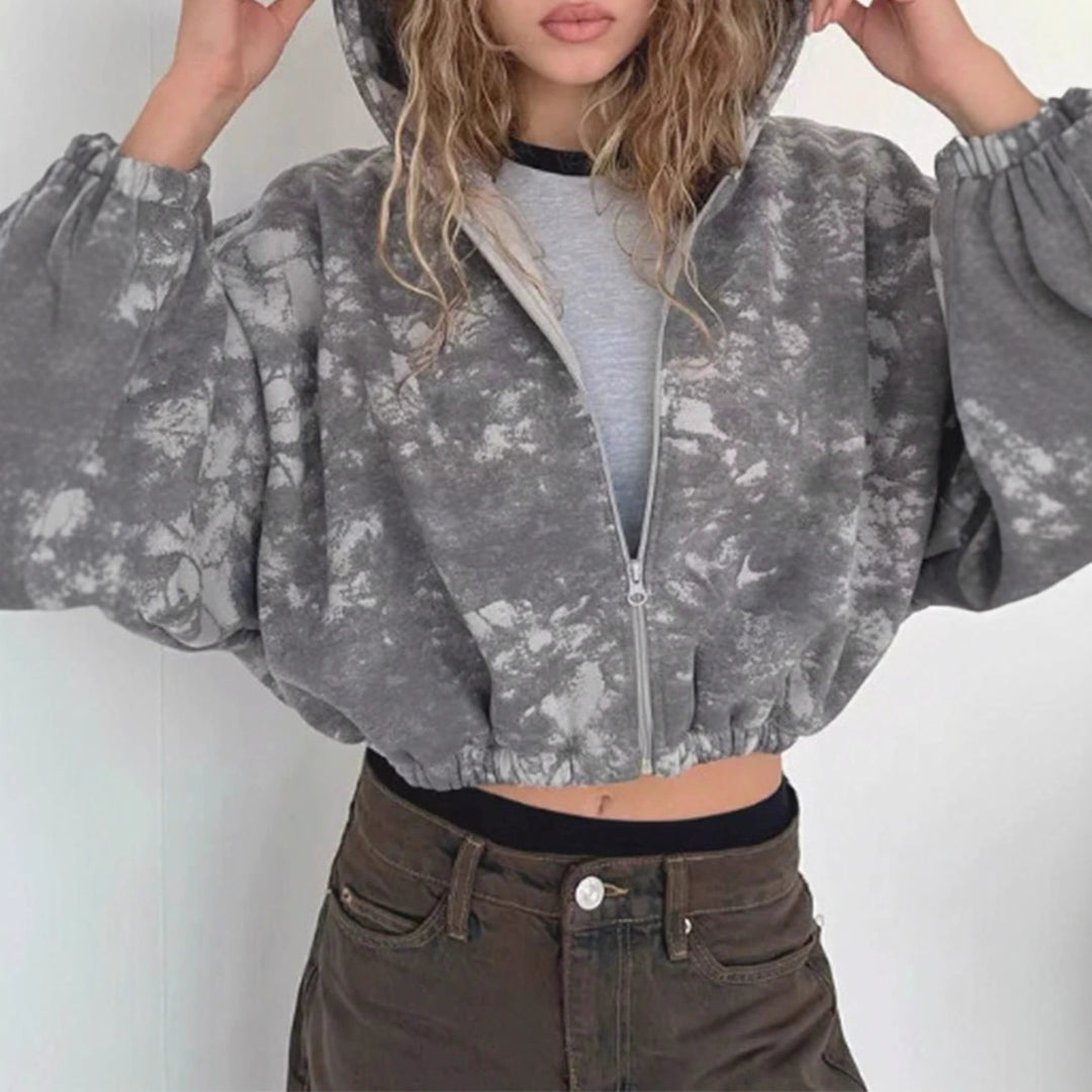 Trendy cropped hooded jacket for women Lune London