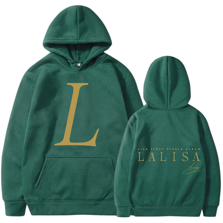 Women's hoodie with stylish initials print and generous kangaroo pocket Lune London