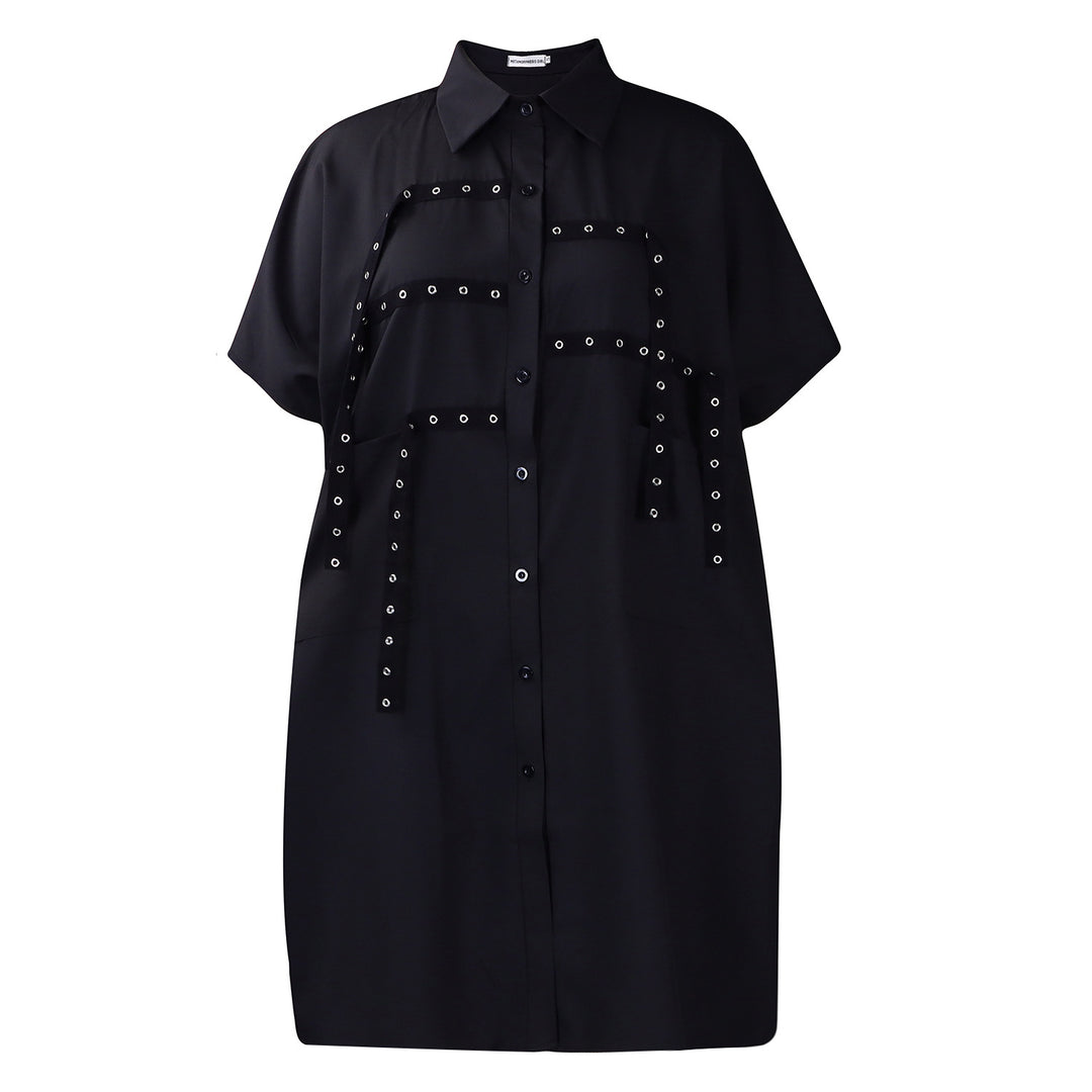 Oversized blouse for women with trendy details and contrasting straps Lune London