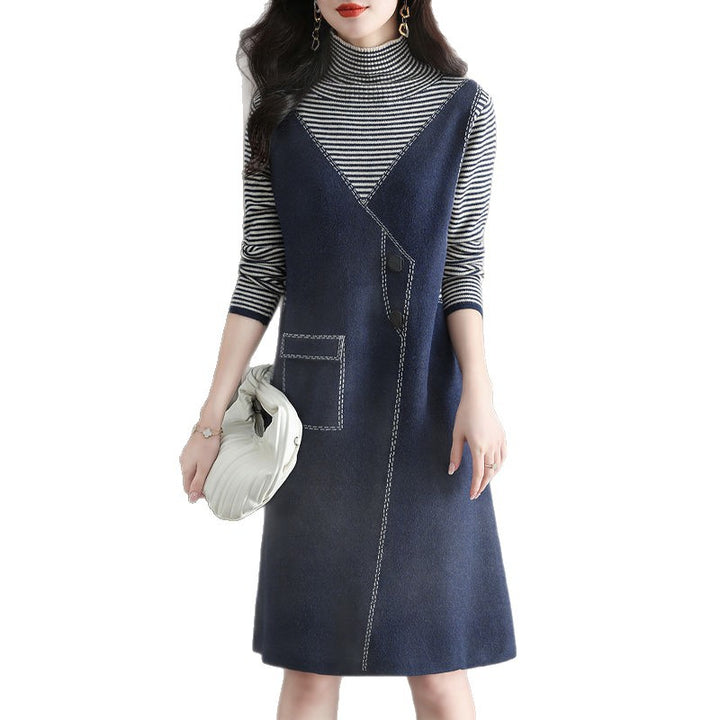 Robe portefeuille pour femmes avec détail de bouton latéral Chic & Stil