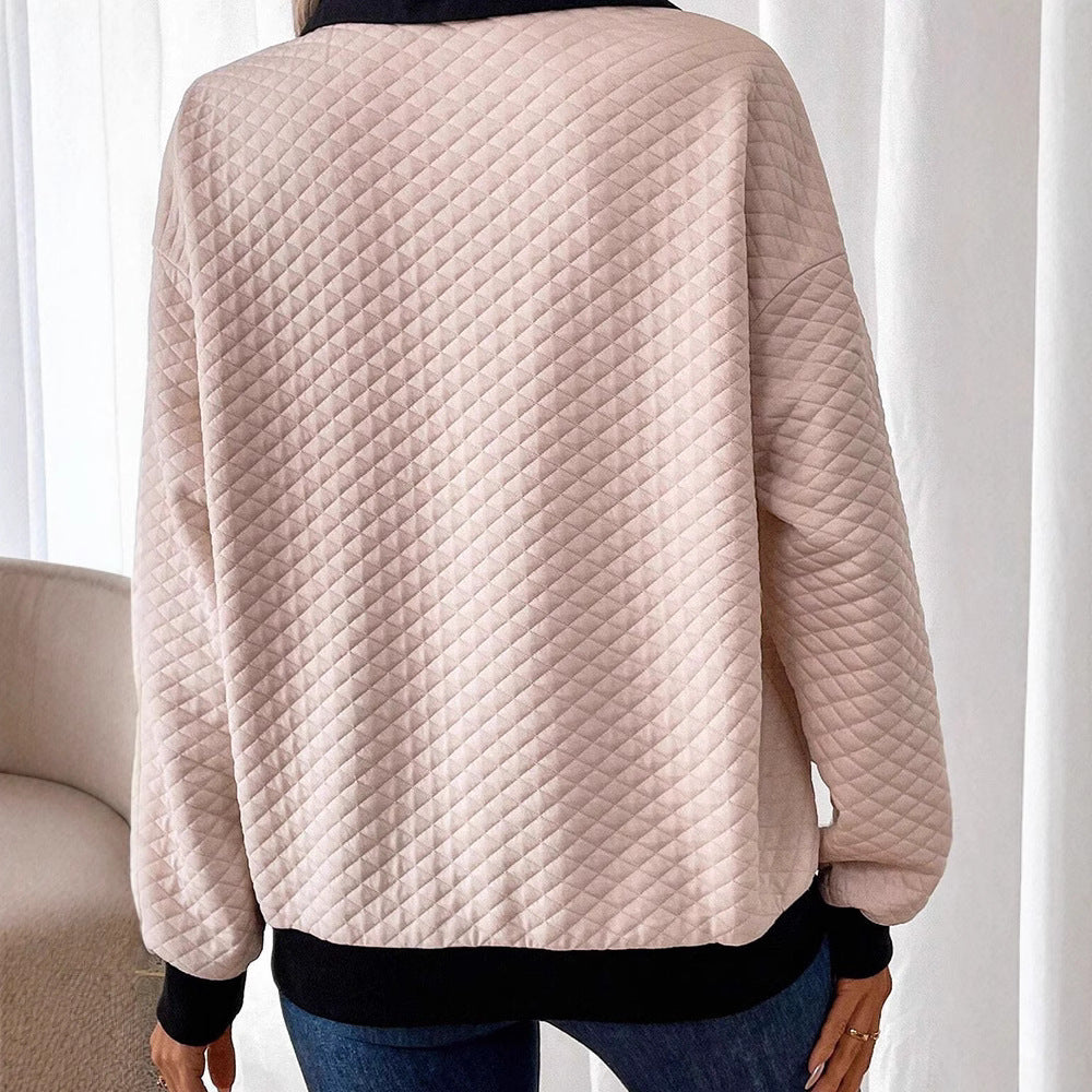 Casual sweatshirt for women with classic polo collar and button details Lune London