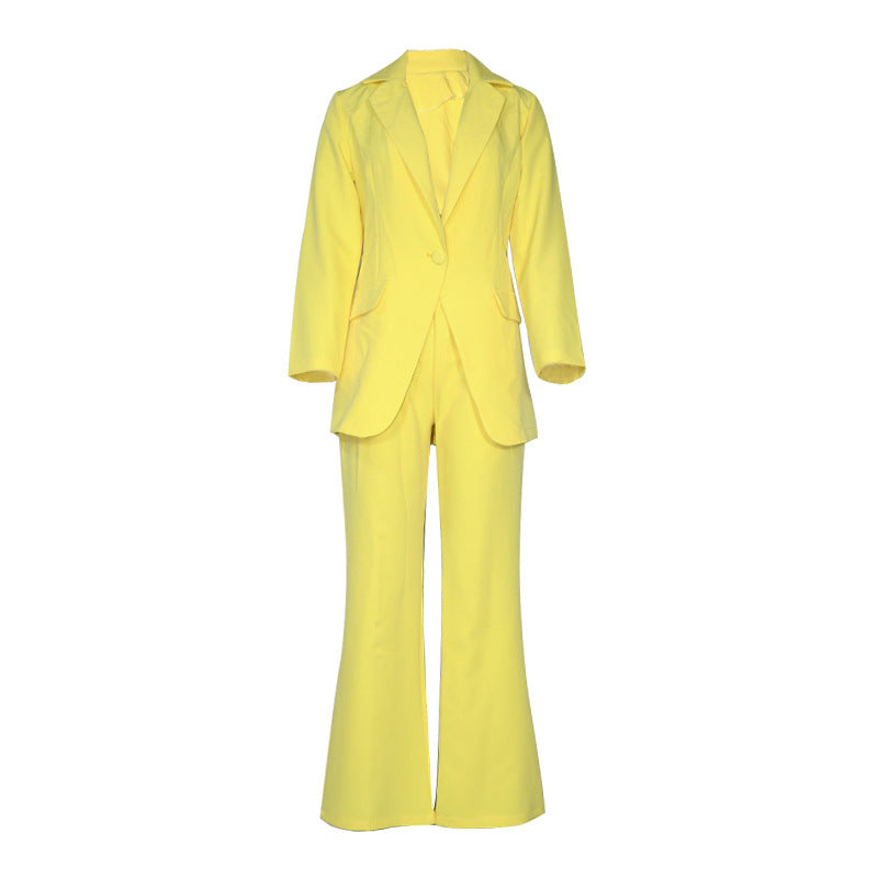 Ladies Elegant Suit with Fitted Blazer and Wide Trousers Lune London