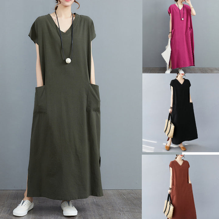 Ladies plus size pocket maxi dress Lune London