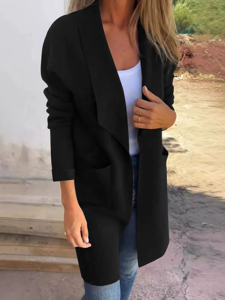Manteau oversized décontracté pour femmes avec poches latérales et col ouvert Chic & Stil