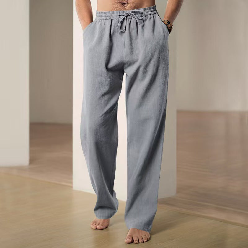 Casual linen pants for men with elastic waistband and side pockets Lune London