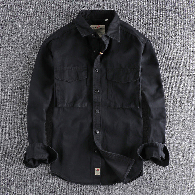 Men's cotton shirt with practical chest pockets and button-down collar Lune London